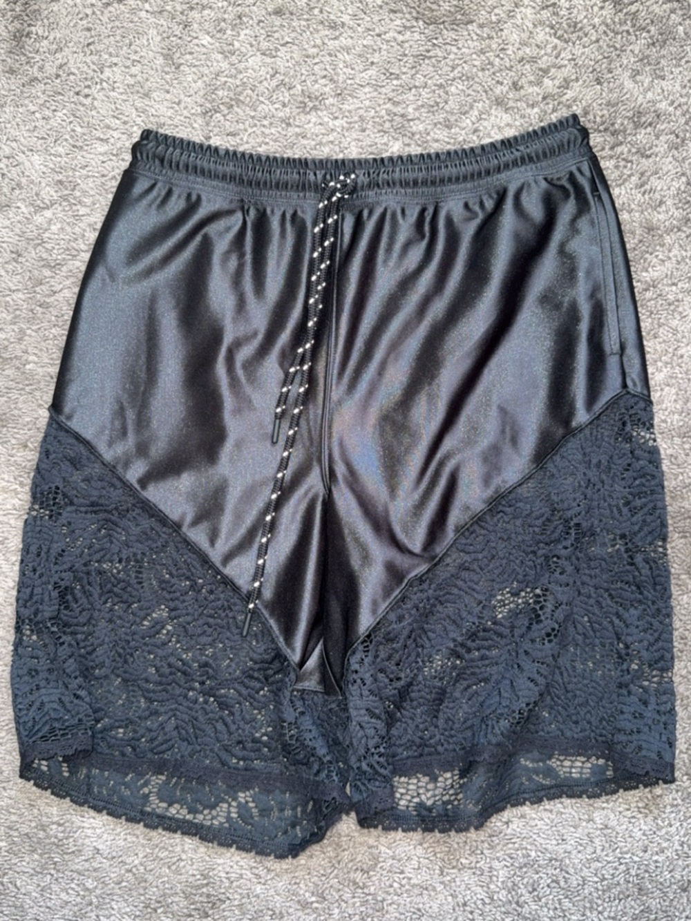 Free People Black Elastic Waist Shorts with Signature Tag